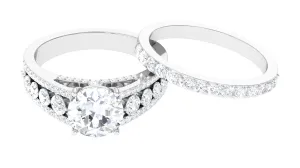 Zircon Designer Wedding Ring Set with Band