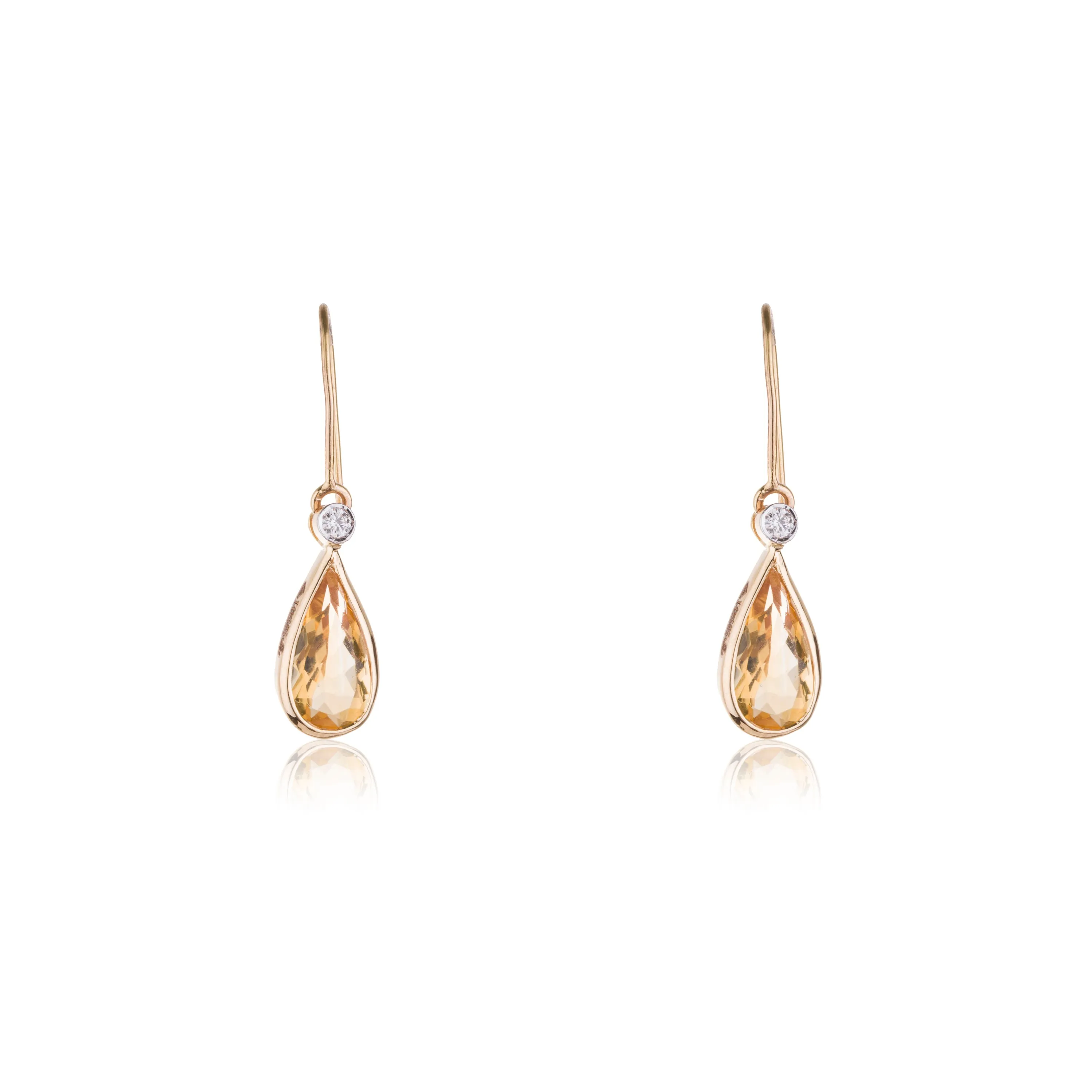 Zoya Citrine Drop with Diamonds, 14K Gold